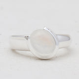 Rainbow Moonstone Silver Rings