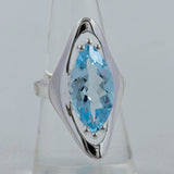925 Sterling Silver Blue Topaz Rings