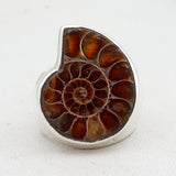 925 Sterling Silver Ammonite Ring