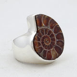 925 Sterling Silver Ammonite Ring