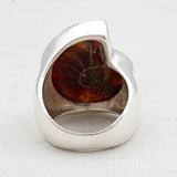 925 Sterling Silver Ammonite Ring