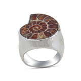 925 Sterling Silver Ammonite Ring