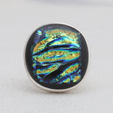 Dichroic Glass Silver Rings