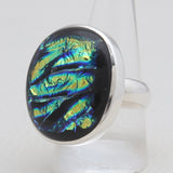 Dichroic Glass Silver Rings