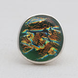 Dichroic Glass Silver Rings