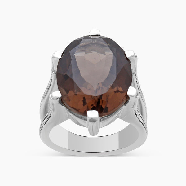 925 Sterling Silver Smoky Quartz Rings