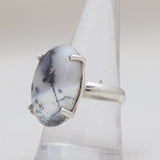 Natural Dendritic Opal 925 Sterling Silver Rings