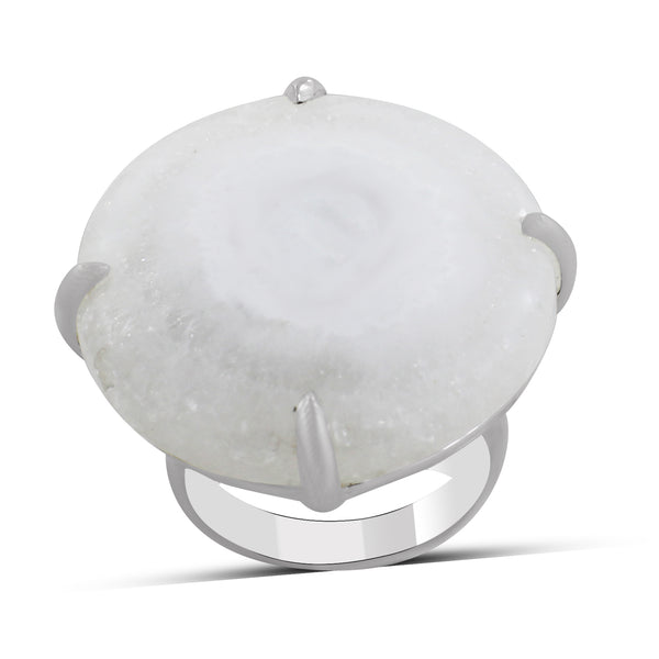 925 Sterling Silver Solar Quartz Ring