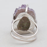 Amethyst Druzy Silver Rings