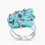 Arizona Turquoise Prong Set Silver Rings