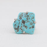 Arizona Turquoise Prong Set Silver Rings