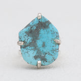 Arizona Turquoise Prong Set Silver Rings
