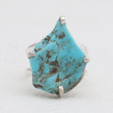 Arizona Turquoise Prong Set Silver Rings