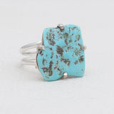 Arizona Turquoise Prong Set Silver Rings