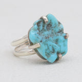Arizona Turquoise Prong Set Silver Rings