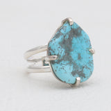 Arizona Turquoise Prong Set Silver Rings