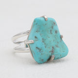 Arizona Turquoise Prong Set Silver Rings