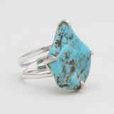Arizona Turquoise Prong Set Silver Rings