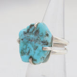 Arizona Turquoise Prong Set Silver Rings