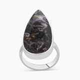 925 Silver Turritella Agate Rings