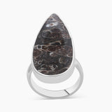 925 Silver Turritella Agate Rings