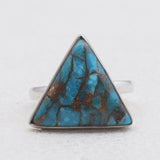 Blue Copper Turquoise Silver Rings