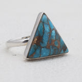 Blue Copper Turquoise Silver Rings