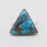 Blue Copper Turquoise Silver Rings