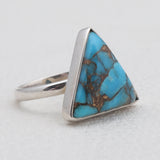 Blue Copper Turquoise Silver Rings