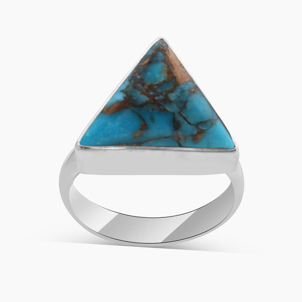 Blue Copper Turquoise Silver Rings