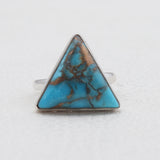 Blue Copper Turquoise Silver Rings