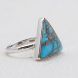 Blue Copper Turquoise Silver Rings