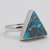 Blue Copper Turquoise Silver Rings