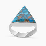 Blue Copper Turquoise Silver Rings