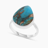 925 Silver Blue Copper Turquoise Rings