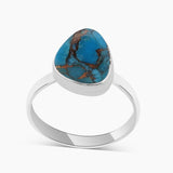 Blue Copper Turquoise Silver Rings