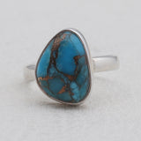 Blue Copper Turquoise Silver Rings