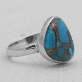 Blue Copper Turquoise Silver Rings
