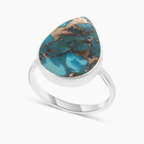 925 Silver Blue Copper Turquoise Rings