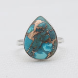 925 Silver Blue Copper Turquoise Rings