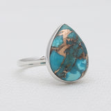 925 Silver Blue Copper Turquoise Rings