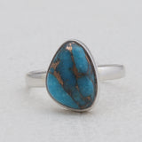 Blue Copper Turquoise Silver Rings
