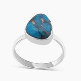 Blue Copper Turquoise Silver Rings