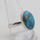Blue Copper Turquoise Silver Rings