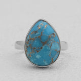 Blue Copper Turquoise Silver Rings