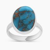 Blue Copper Turquoise Silver Rings