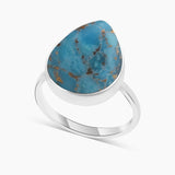 Blue Copper Turquoise Silver Rings