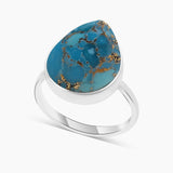 Blue Copper Turquoise Silver Rings