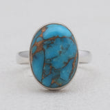 Blue Copper Turquoise Silver Rings