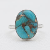 925 Silver Blue Copper Turquoise Rings